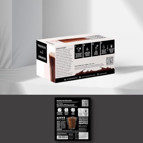 Image of COCOSUTRA Drinking Chocolate Mix | Hazelnut | 20 Single-Serve Sachets (20g Each) | Vegan & Gluten Free | No Preservatives | Enjoy Hot or Cold | Ready in 2 Minutes | 400g