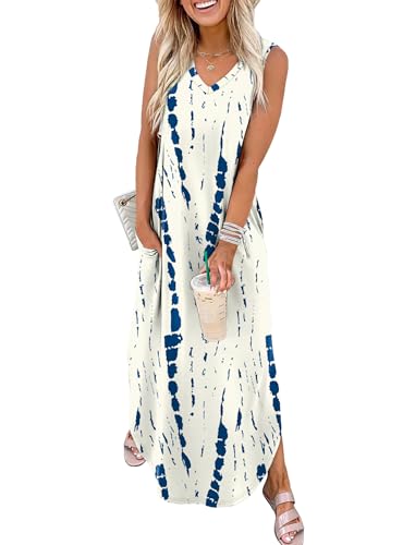 Image of Sampeel Summer Dresses Maxi Dress Vacation Beach Sundresses 2025 with Pockets