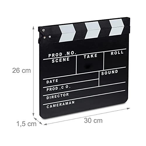 Clap de cinéma Hollywood déco ardoise 26x30 cm Relaxdays