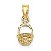 5 mm 14 Karat Gold 3D Mini Korb-Anhänger Halskette Schmuck Geschenke für Frauen