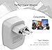 TESSAN Italy Travel Power Adapter, Grounded Plug with Dual USB Charging Ports, Type L Outlet Adaptor for US to Italian Chile Uruguay (2 Pack)