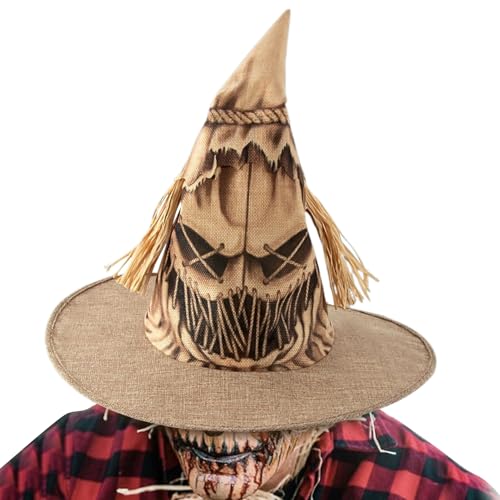 Sombrero de bruja espeluznante para Halloween, accesorio de disfraz de fantasía, gorra vintage cosida para adultos, decoración de otoño, accesorio de fiesta de cosplay, evento festivo, teatro