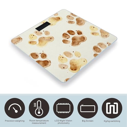 Báscula digital para cuerpo con diseño huella de perro miniatura 3