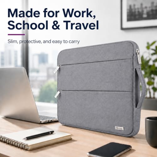 Voova 13.3-13 Inch Laptop Sleeve, MacBook Case，Laptop Case, Gray - image 7