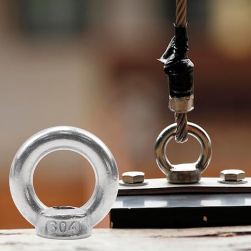 Image of Antrader 10pcs 304 Stainless Steel Ring Shape M8 Lifting Eye Threaded Nut