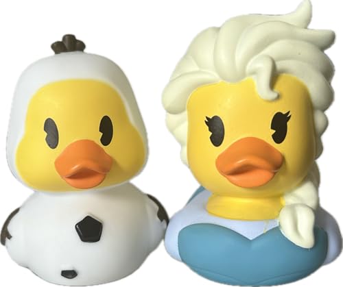 Just Play Rubber Ducks - Disneys Duckalooz, Elsa and Olaf, 3" Bat...