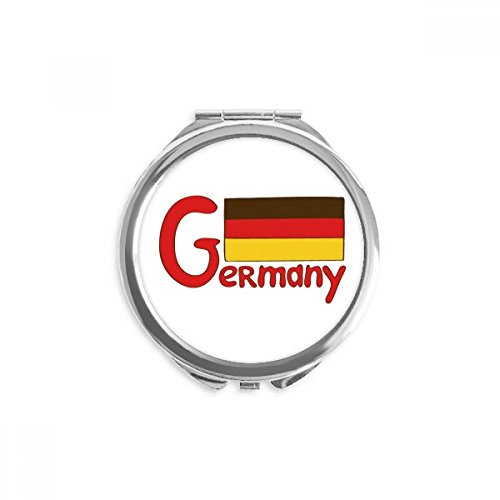 Miroir de poche motif drapeau allemand format compact rond de 6,5 cm pour retouches maquillage
