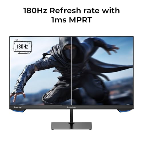 Image of ZEBRONICS N25A 25 inch(62.3 cm) Gaming Monitor, FHD 1920x1080, IPS-Antiglare Display, 250Nits, 180Hz, 1ms MPRT, HDR10, 99% sRGB | 95% DCI-P3, Adaptive Sync, 1 x DP | 1 x HDMI | 1 x 3.5mm