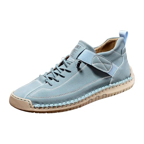 Zapatillas de cuero para hombre y mujer, informales, ortopédicas, con cordones, para caminar, sin cordones, de ajuste ancho, con soporte de arco, para senderismo, senderismo, para exteriores, botas