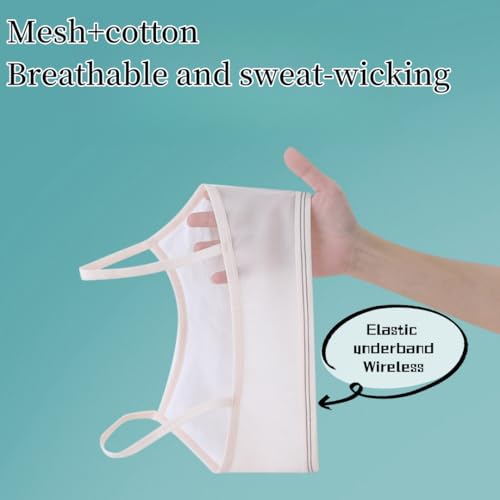 Training Bras for Girls 8-10 Years,Teens 10-14 Cotton Bra,No Pads Bras Lightweight,Wireless Begaining Bra, Teen Girl Clothes (US, Alpha, Large, Regular, Pink+White+Blue)3