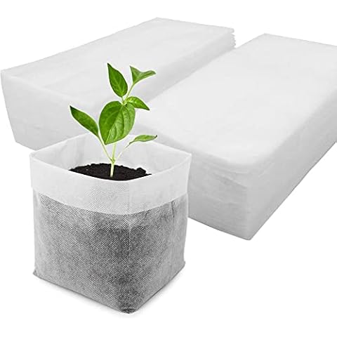ASXZ 100Pcs Biodegradable Nursery Plant Grow Bags Cover