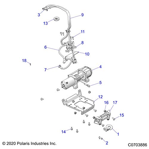 Polaris Winch 4.5 RZR General 1000 XP S 2019-2021 miniatura 2