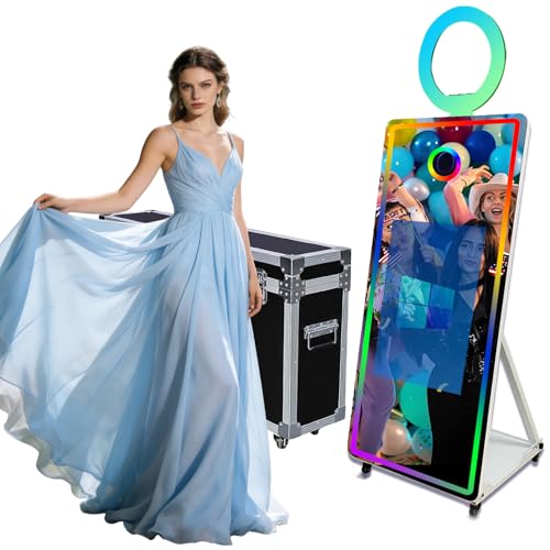 Cabina de fotos con espejo mágico de 65 pulgadas con pantalla táctil de 32 pulgadas máquina de fotomatón
