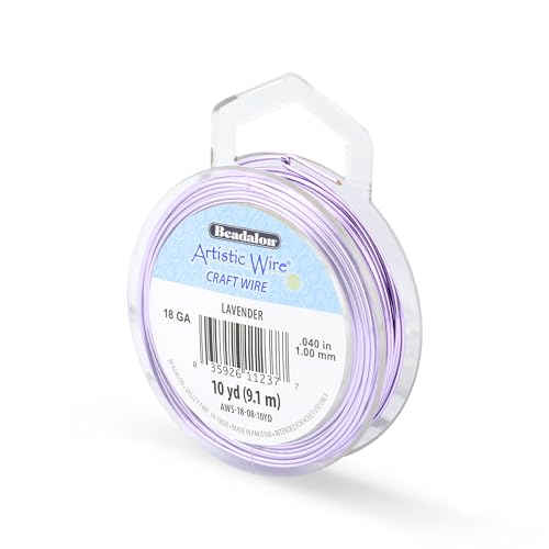 Image of Artistic Wire, 18 Gauge Tarnish Resistant Colored Copper Craft Jewelry Wrapping Wire, Lavender, 10 yd