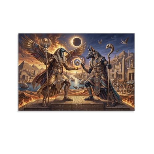 Peinture sur toile motif Egyptian Gods Anubis, une œuvre d'art captive pour votre maison