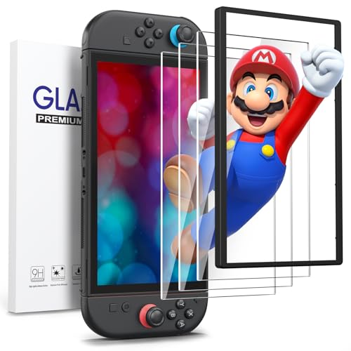 Vancle 3 Piezas Protector Pantalla para Nintendo Switch 2, con Marco de Instalación Fácil, Antiarañazos Antihuellas, Sin Burbujas, Vidrio Templado de Dureza 9H de Ultra Alta Definición (Transparente)