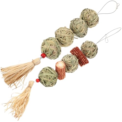 Lurrose Bolas de para Masticar 2 Piezas Juguetes para Conejos y Hámsteres Accesorio Seguro para Jaulas Ayuda a Limpiar Dientes Adecuado para Mascotas Pequeñas
