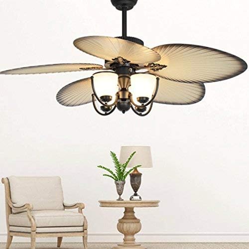 BAIF Lighting New Chinese Retro Fan Fans Southeast Asia Ceiling Fan Leaves Home Remote Control (Color: Remote 42inch)