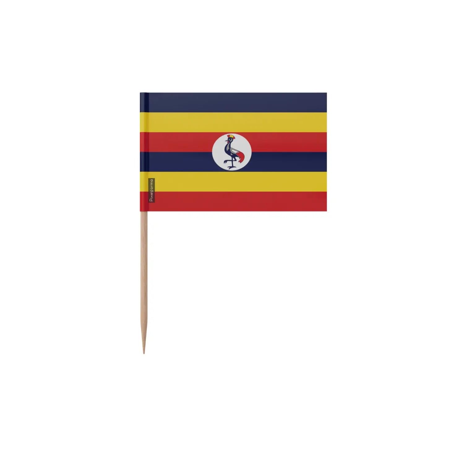 Cure-dents drapeau Ouganda 8cm en bois sélectionné pour décoration haut de gamme