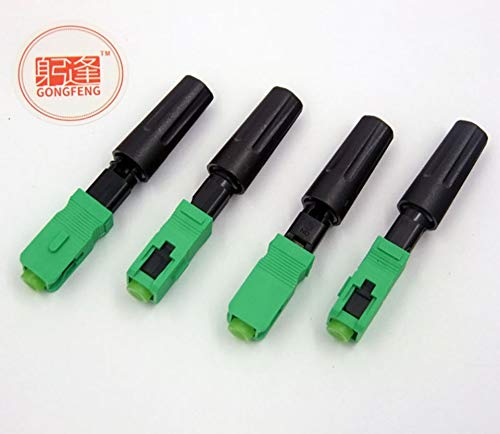 Davitu Connectors - 100pcs/lots GONGFENG New SC/APC Optic Fiber Fast Connector FTTH Embedded Quick Connector Special Wholesale shipping to Brazil - (Color: Green)