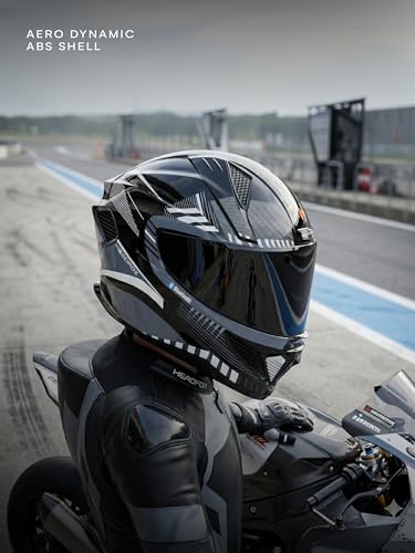 Image of HEADFOX N2F Track Full Face Bluetooth Helmet for Bike | Waterproof Smart Helmet for Men & Women | Built-in Bluetooth for Calls, ENC, Music & GPS | Voice Assist | ISI Certified