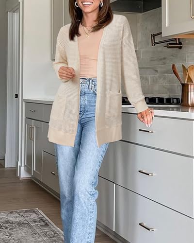STYLEWORD Women's Fall Fashion Cardigan Sweater Lightweight Open Front Long Casual Outfits with Pockets4
