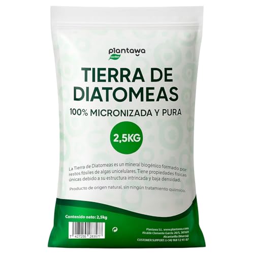 PLANTAWA Tierra de Diatomeas 2,5 kg | Polvo Ultrafino de Alta Pureza | Materia Prima Natural Sin Tratamientos Químicos | Tierra de diatomeas micronizada, Alta Capacidad de Absorción
