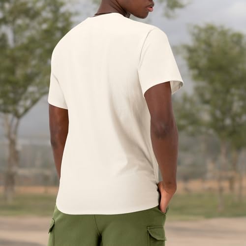 Image of Champion Men's Graphic Short Sleeve T-Shirt, Standard Fit, Classic Script Logo, Midweight 100% Cotton