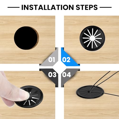 Aifeier Et PETAL-GROMMET-38MM-5P 1-1/2 Inch Cable Grommets Petal-Shaped Buckle Type Wire Hole Cover thumb #4