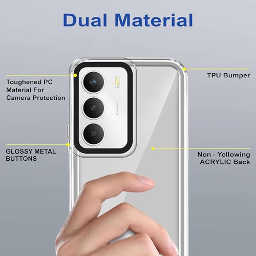 Image of amazon basics Back Case Cover for Realme C73 5G | Compatible for Realme C73 5G Back Cover | Case Cover with Camera Protection | (TPU + PC | Transparent)