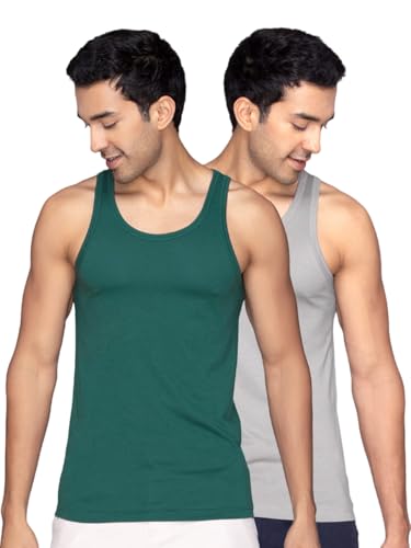 Image of XYXX Men's Cotton Modal Round Neck Vest | Antimicrobial, Breathable, Soft & Comfortable Man's Inner, Ultralight Baniyan for Man (Pack of 2)