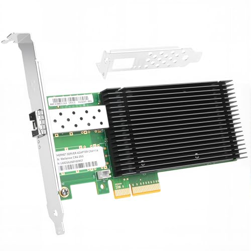 Image of Vogzone 25GbE NIC Card for Mellanox MCX4111A-SFP28-X4, PCIe 3.0 x4 25Gb Ethernet NIC with Mellanox ConnectX-4 Lx Chipset, Single SFP28 Network Card Support RDMA