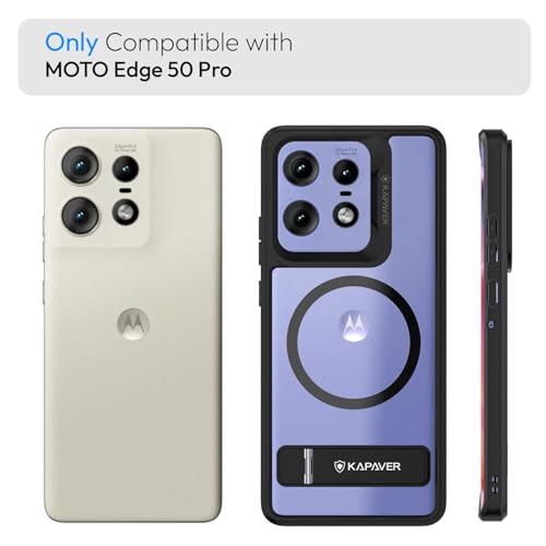 Image of KAPAVER Mag-X with Kickstand Back Cover Case for Motorola Edge 50 Pro (Mag-X Kickstand Black, Mag-X Kickstand)