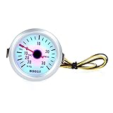 aqxreight Turbo-Boost-Vakuumpressen-Messgerät für Auto, 5,2 cm, 52 Mm, 0–30 Zoll Hg/0–30 PSI, Blaues LED-Licht, der Messwert Ist Blau, das Deutlich Sichtbare Licht, Vakuum-Zeiger, Einfacher