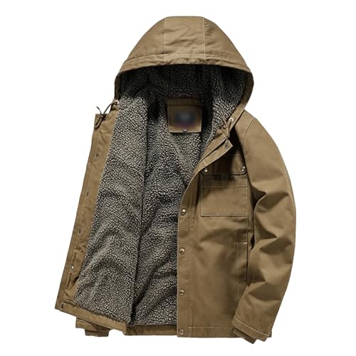 Mens Winter Coat Men Motorcycle Jacket Plus Size Fleece Jackets Outdoor Cardigan Retro Overcoat