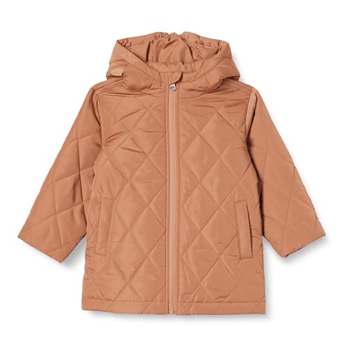 Amazon Essentials Unisex Toddlers' Long Quilted Jacket, Light Brown, 2T