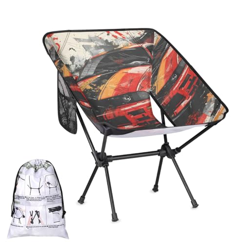 Mintoprints Race Car Print Camping Chair Lightweight Folding Chair Portable