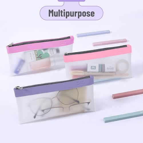 Image of Mr. Pen- Clear Pencil Pouch, 8.50 inchx4.25 inch, 6 Pack, Durable TPU Material | Medium Water-Resistant Pencil Bags with Smooth Zipper, Multipurpose Clear Pouch for Stationery, School, Office