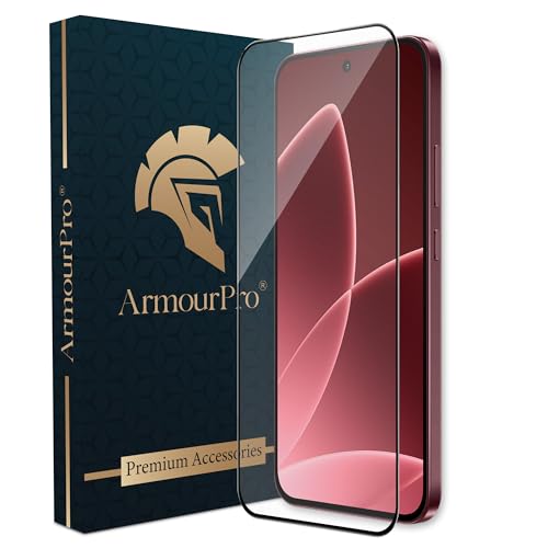 Image of ArmourPro Tempered Glass for Oppo F33 Pro - 9H Screen Protector with Black Border, Anti Scratch, Edge-to-Edge Coverage, HD Clarity, Smooth Touch, Case Friendly | Black
