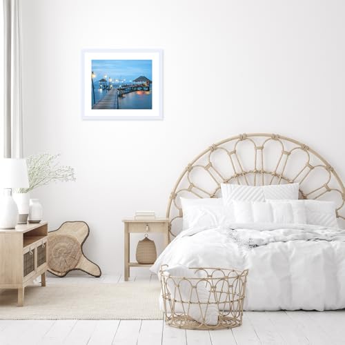 Image of JCJMY 20x24 Picture Frame with 16x20 Mat, Display Photo 16x20 with Mat or 20 x 24 Without Mat, Wall Hanging Large 20 by 24 Poster Frame with Plexiglass, White