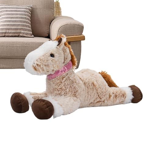Fruusv Peluche Cheval | Coussin Animal Doux à Collectionner - Jouet Cheval pour Lit - Déco Chambre Salon Bureau Chambre Fille Ami Sœur Fils Enfant Garçons...