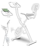 【MONOQLO年間ベストバイ2024受賞】STEADY フィットネスバイク エアロバイク 家庭用 静音 折り畳み Designed in Japan 独自開発の非接触式airホイール サイクリングマシン (07.ホワイト/背もたれあり)