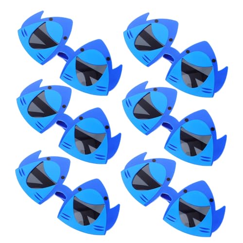 OFFSCH 6pcs Shark Theme Beach Pool Party Eyewear Funny Shark Glasses for Birthday School and Outdoor Events
