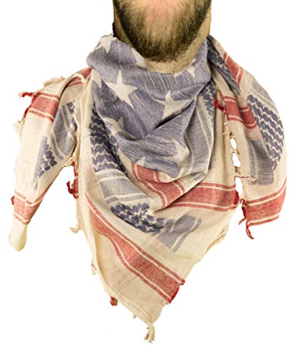 Image of Mato & Hash Stars And Stripes Military Shemagh Tactical 100% Cotton Scarf Head Wrap