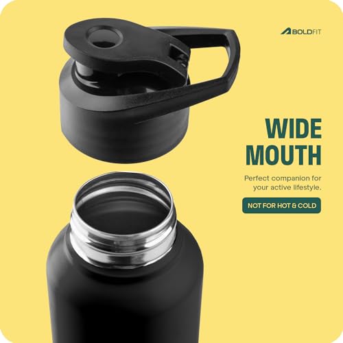 Boldfit Stainless Steel Water Bottle 1 Litre – BPA-Free, Leak-Proof & Rust-Free Metal Bottle with Handle – Lightweight, Food-Grade, Easy to Clean – Ideal for Office, Gym, School, Travel & Fridge Use