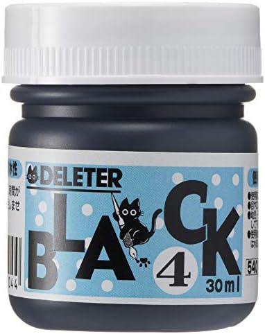 Deleter Manga Ink, Black 4, Versatile, Marker & Water Proof Extra Black Ink, Matte Black, 30ml/Bottle, 1 Bottle (341-0005),1-Pack