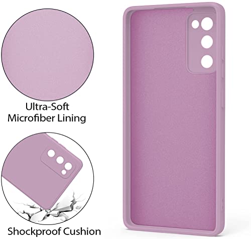 Image of DIZORO Microfiber Cover Compatible with Samsung Galaxy S20Fe Case 6.5 inch, Liquid Silicone Gel Rubber Shockproof Case Soft Microfiber Cloth Lining Cushion Compatible for Samsung 20 Fe (Lilac)