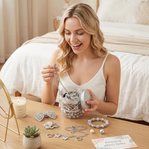 Collection bijoux mystère vintage boîte élégante de rangement argent