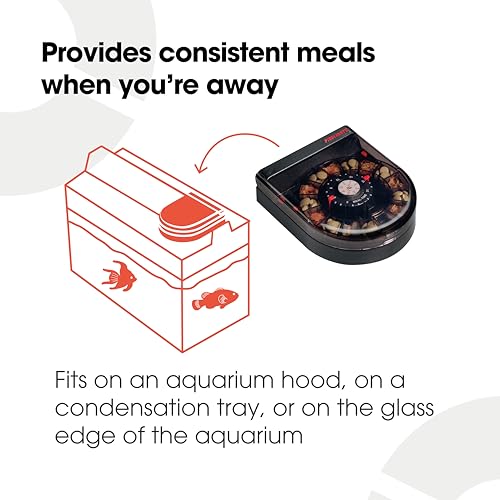 Fish-Mate-F14-Automatic-Fish-Feeder-for-Aquarium-or-Fish-Tank-for-Vacation-or-Daily-Use-Sits-on-Hood-of-Tank-or-Will-Clip-to-Side-with-Included-Clamps-Serves-up-to-14-Meals