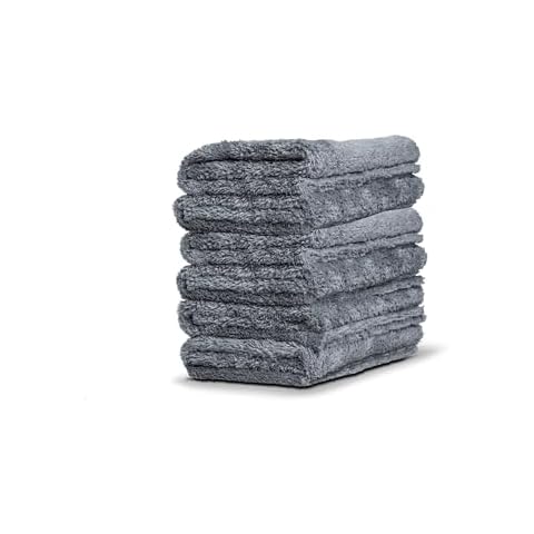 Adam's Polishes Borderless Grey Edgeless Microfiber Towel - Premium Quality 480gsm, 16 x 16 inches Plush Microfiber - Delicate Touch for The Most Delicate Surfaces (Pack of 6) Cover